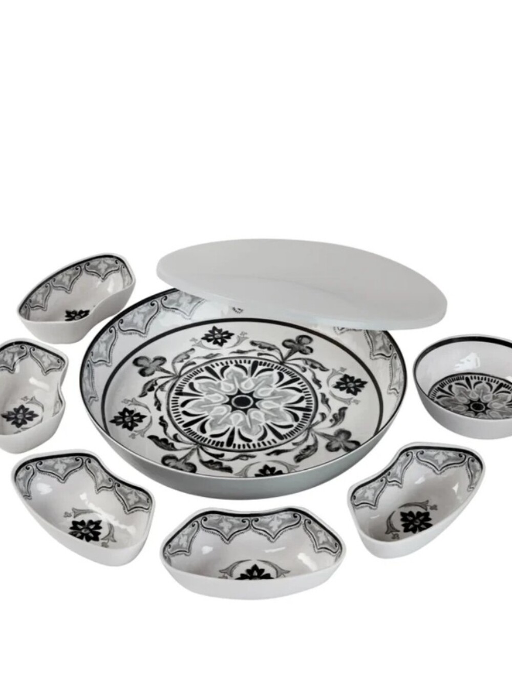 Pandex 7piece Melamine   Lazy Susan With Cover